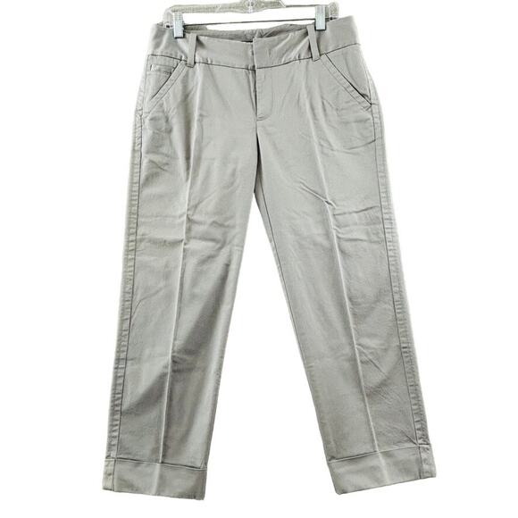 Eddie Bauer Mercer‎ Fit Capri Pants Womens 8 Gray Stretch Cuff 25" Inseam - Picture 1 of 11